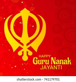 Vector illustration of a Banner for Happy Guru Nanak Jayanti Celebration.