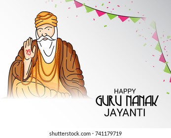 Vector illustration of a Banner for Happy Guru Nanak Jayanti Celebration.
