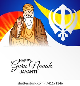 Vector illustration of a Banner for Happy Guru Nanak Jayanti Celebration.