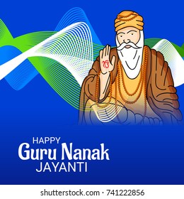 Vector illustration of a Banner for Happy Guru Nanak Jayanti Celebration.