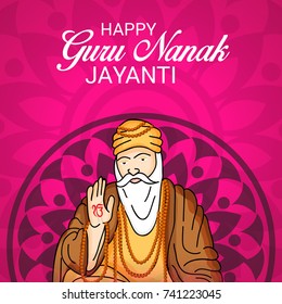 Vector illustration of a Banner for Happy Guru Nanak Jayanti Celebration.