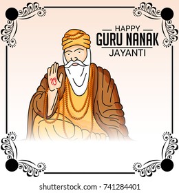 Vector illustration of a Banner for Happy Guru Nanak Jayanti Celebration.