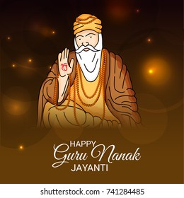 Vector illustration of a Banner for Happy Guru Nanak Jayanti Celebration.