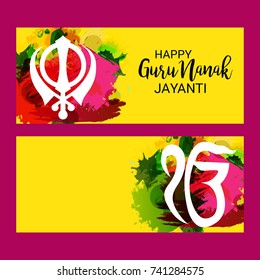 Vector illustration of a Banner for Happy Guru Nanak Jayanti Celebration.