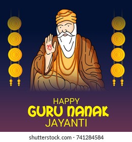 Vector illustration of a Banner for Happy Guru Nanak Jayanti Celebration.