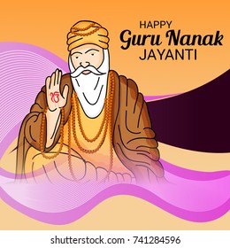 Vector illustration of a Banner for Happy Guru Nanak Jayanti Celebration.