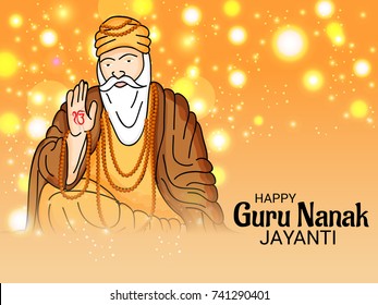 Vector illustration of a Banner for Happy Guru Nanak Jayanti Celebration.