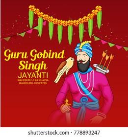 Vector illustration of a Banner for Happy Guru Gobind Singh Jayanti festival of Sikh celebration.