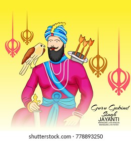 Vector illustration of a Banner for Happy Guru Gobind Singh Jayanti festival of Sikh celebration.
