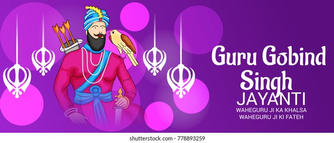 Vector illustration of a Banner for Happy Guru Gobind Singh Jayanti festival of Sikh celebration.