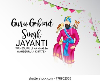 Vector illustration of a Banner for Happy Guru Gobind Singh Jayanti festival of Sikh celebration.
