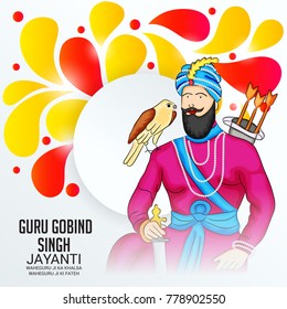 Vector illustration of a Banner for Happy Guru Gobind Singh Jayanti festival of Sikh celebration.