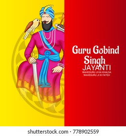 Vector illustration of a Banner for Happy Guru Gobind Singh Jayanti festival of Sikh celebration.