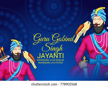 Vector illustration of a Banner for Happy Guru Gobind Singh Jayanti festival of Sikh celebration.
