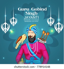 Vector illustration of a Banner for Happy Guru Gobind Singh Jayanti festival of Sikh celebration.