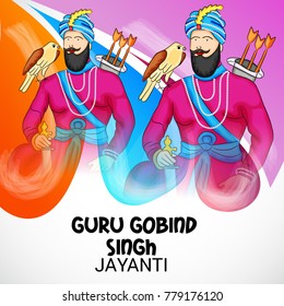 Vector illustration of a Banner for Happy Guru Gobind Singh Jayanti festival of Sikh celebration.
