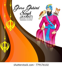 Vector illustration of a Banner for Happy Guru Gobind Singh Jayanti festival of Sikh celebration.
