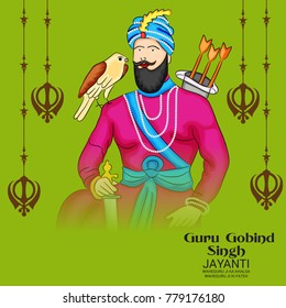 Vector illustration of a Banner for Happy Guru Gobind Singh Jayanti festival of Sikh celebration.
