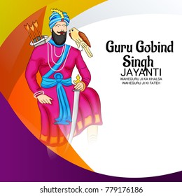 Vector illustration of a Banner for Happy Guru Gobind Singh Jayanti festival of Sikh celebration.
