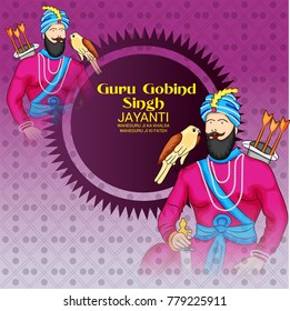 Vector illustration of a Banner for Happy Guru Gobind Singh Jayanti festival of Sikh celebration.
