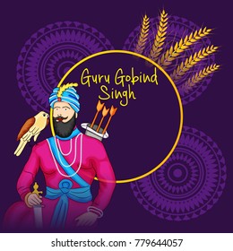Vector illustration of a Banner for Happy Guru Gobind Singh Jayanti festival of Sikh celebration.