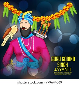 Vector illustration of a Banner for Happy Guru Gobind Singh Jayanti festival of Sikh celebration.
