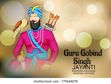 Vector illustration of a Banner for Happy Guru Gobind Singh Jayanti festival of Sikh celebration.
