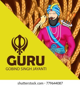 Vector illustration of a Banner for Happy Guru Gobind Singh Jayanti festival of Sikh celebration.