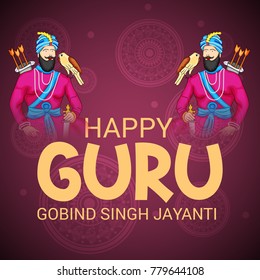Vector illustration of a Banner for Happy Guru Gobind Singh Jayanti festival of Sikh celebration.