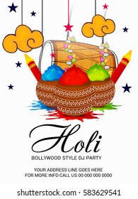 Vector illustration of a Banner For Happy Holi.