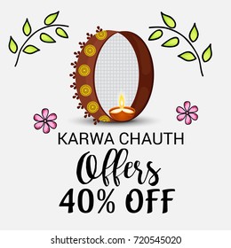 Vector illustration of a Banner for Happy Karwa Chauth.