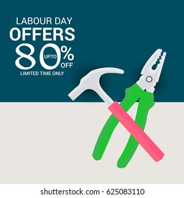 Vector illustration of a Banner for Happy Labour Day.