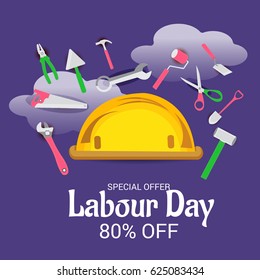 Vector illustration of a Banner for Happy Labour Day.