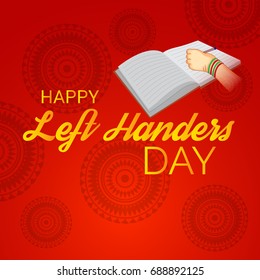 Vector illustration of a Banner for Happy Left Handers Day.