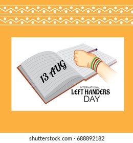 Vector illustration of a Banner for Happy Left Handers Day.