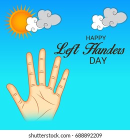 Vector illustration of a Banner for Happy Left Handers Day.