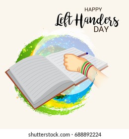 Vector illustration of a Banner for Happy Left Handers Day.