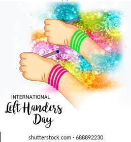 Vector illustration of a Banner for Happy Left Handers Day.