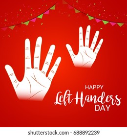 Vector illustration of a Banner for Happy Left Handers Day.