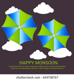 Vector illustration of a Banner for Happy Monsoon.