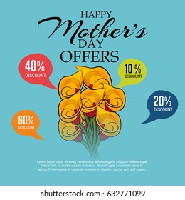 Vector illustration of a Banner for Happy Mothers Day.
