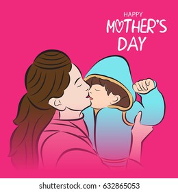 Vector illustration of a Banner for Happy Mothers Day.
