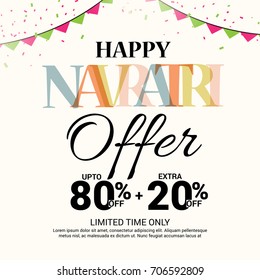 Vector illustration of a Banner for Happy Navratri with Maa Durga.