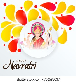 Vector illustration of a Banner for Happy Navratri with Maa Durga.
