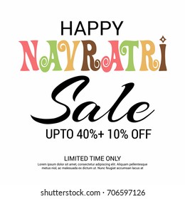 Vector illustration of a Banner for Happy Navratri with Maa Durga.
