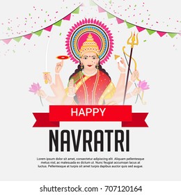 Vector illustration of a Banner for Happy Navratri with Maa Durga.
flyer
