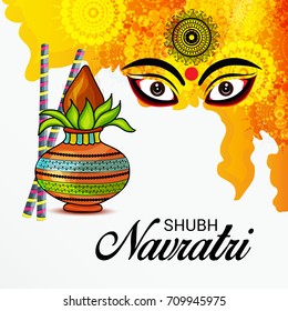 Vector illustration of a Banner for Happy Navratri with Maa Durga.