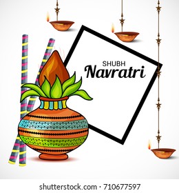 Vector illustration of a Banner for Happy Navratri with Maa Durga.