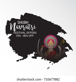 Vector illustration of a Banner for Happy Navratri with Maa Durga.
