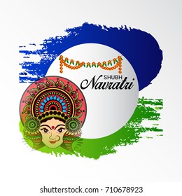 Vector illustration of a Banner for Happy Navratri with Maa Durga.